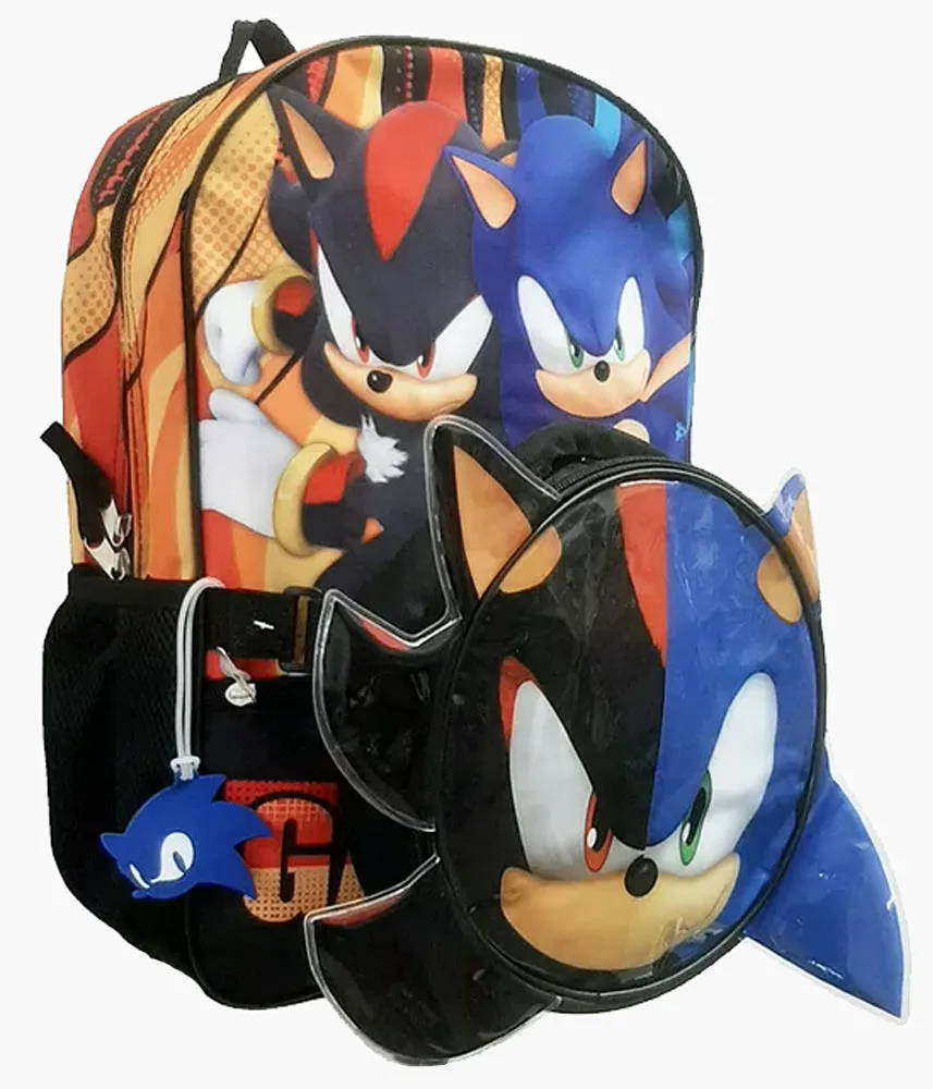 Sonic & Shadow 16-Inch Backpack and Lunch Bag Combo Set