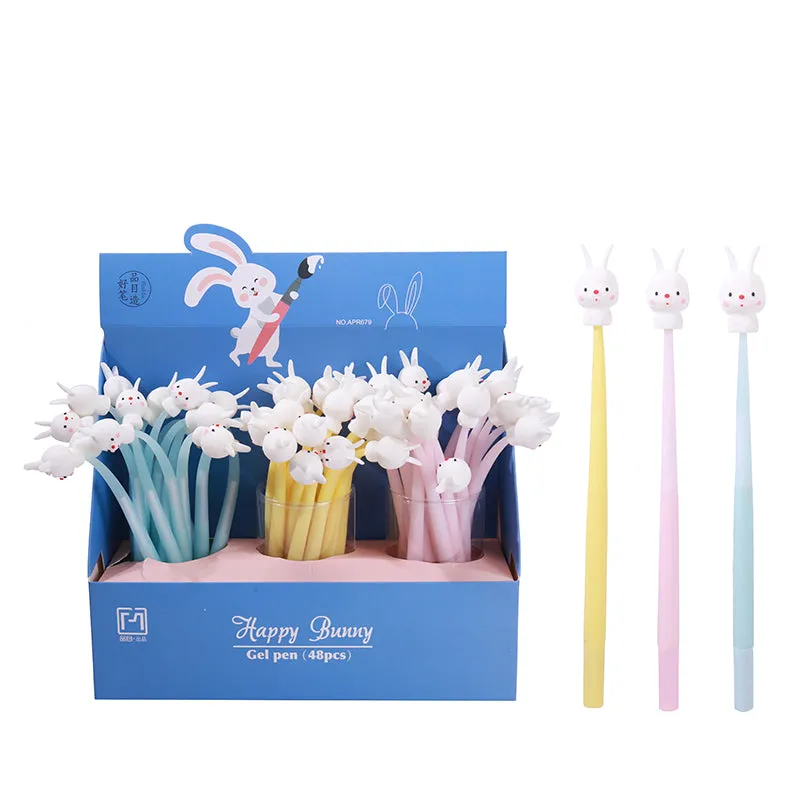 22553 HAPPY BUNNY WIGGLE GEL PEN-48