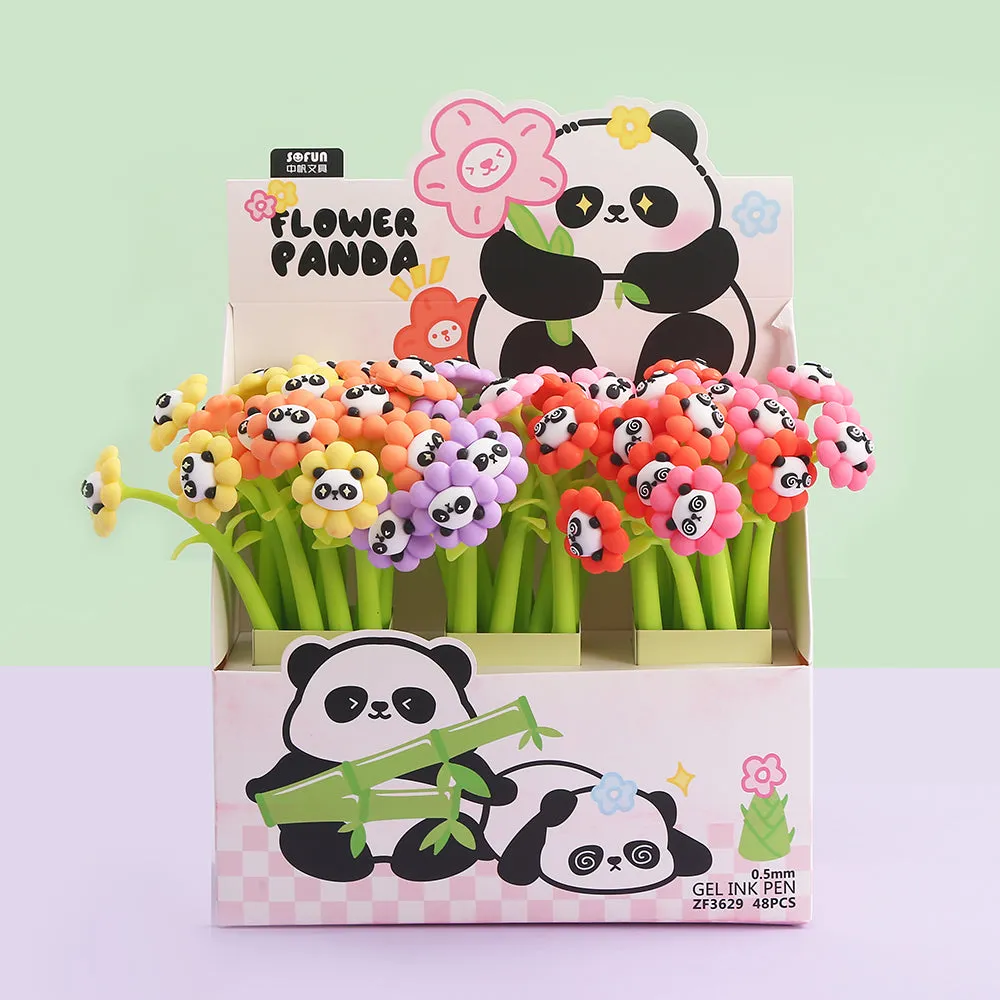 22579 FLOWER PANDA GEL PEN-48