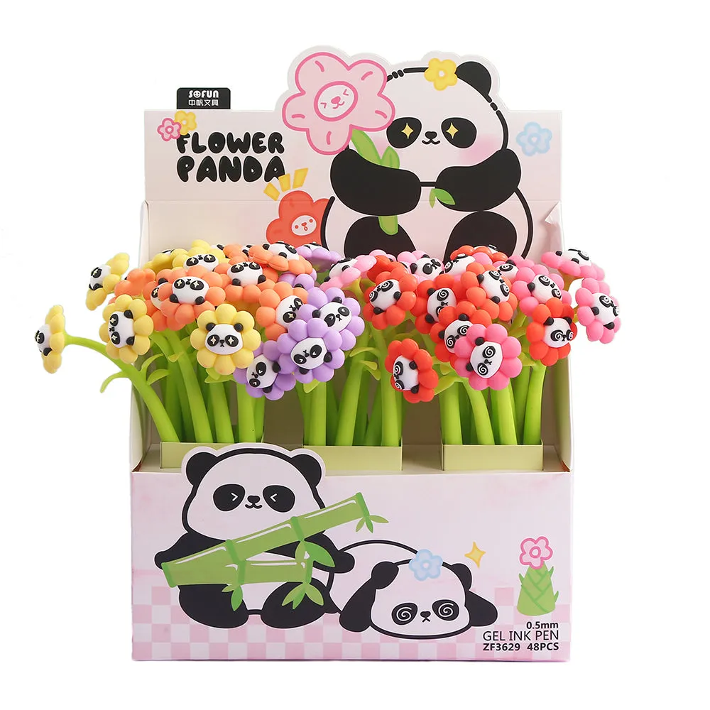 22579 FLOWER PANDA GEL PEN-48