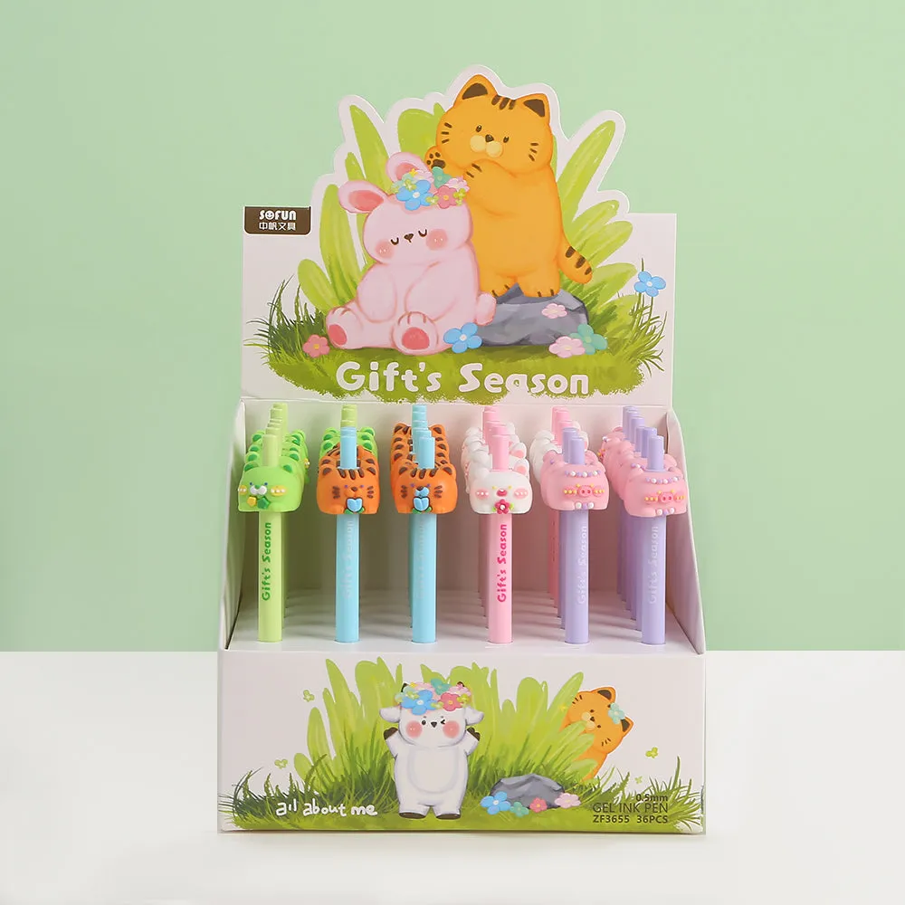 22603 ANIMALS GIFT SEASON RETRACTABLE GEL PEN-36