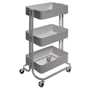 3-Tier Rolling Cart - Gray