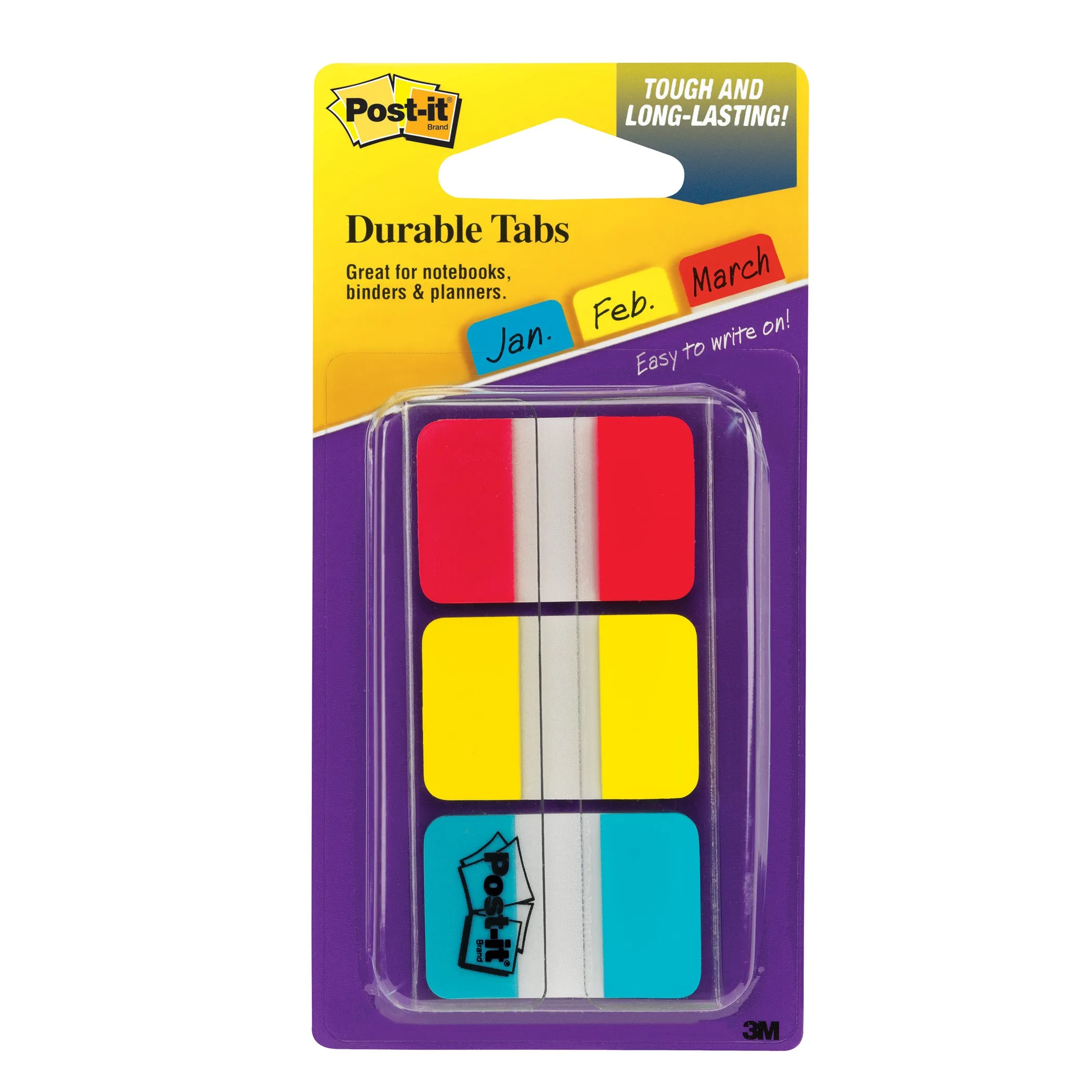 3M Durable Index Tabs 1 x 1.5 3/Pk