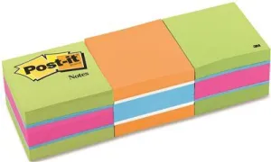 3M Mini Cubes 2 X 2 Assorted Ultra Colors 3 400-Sheet Pads/Pack