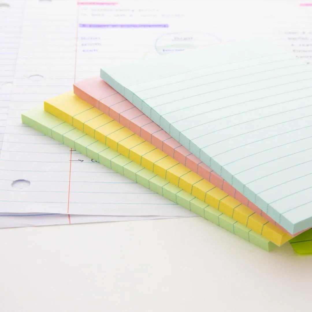 A  Homework Stick On Lined Notes - Pastel Colors