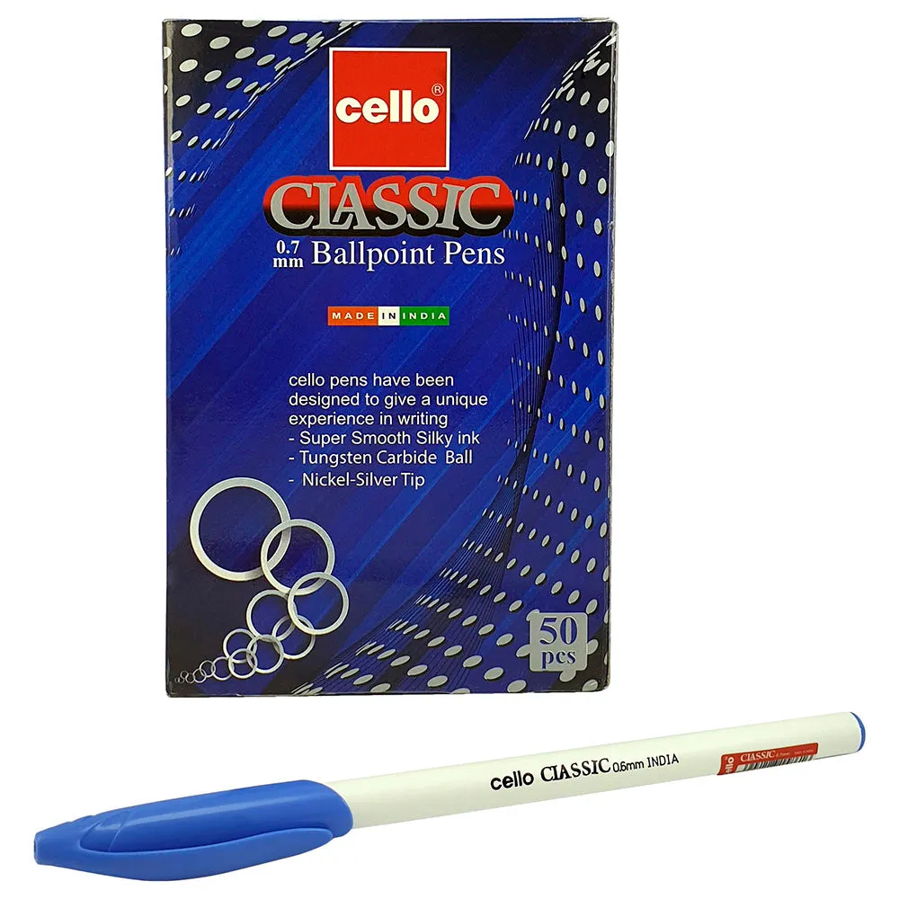 Cello Classic Ball Pen 0.7mm Blue 50 pcs Box