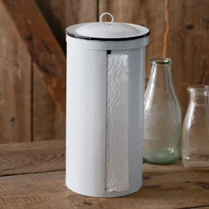 Chic White Metal Paper Towel Holder for Your Farmhouse Kitchen