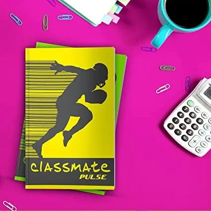 Classmate Pulse PP Cover Long books, A4 Plain-Pack of 6