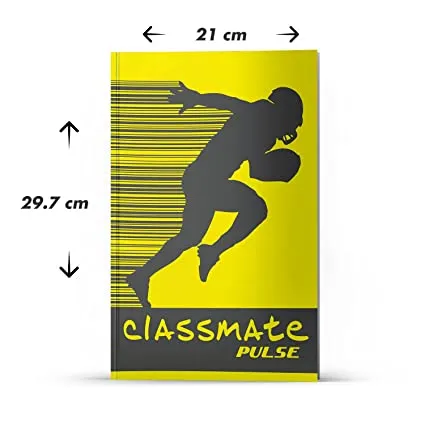 Classmate Pulse PP Cover Long books, A4 Plain-Pack of 6