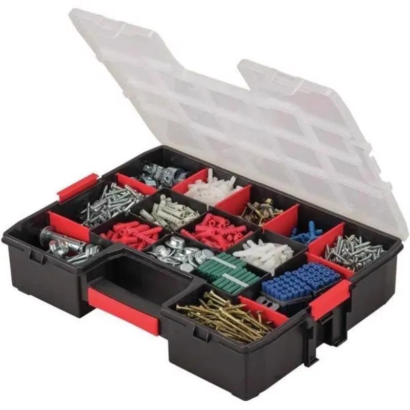 Craftsman 13 in. W X 3.5 in. H X 17.5 in. D Storage Organizer Plastic 15 compartments Black/Red