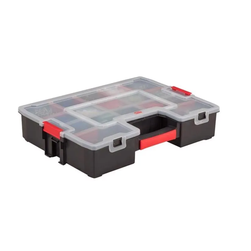 Craftsman 13 in. W X 3.5 in. H X 17.5 in. D Storage Organizer Plastic 15 compartments Black/Red