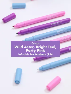 Cricut Joy Infusible Ink Markers 1.0 (3 ct) | Wild Aster, Bright Teal, Party Pink