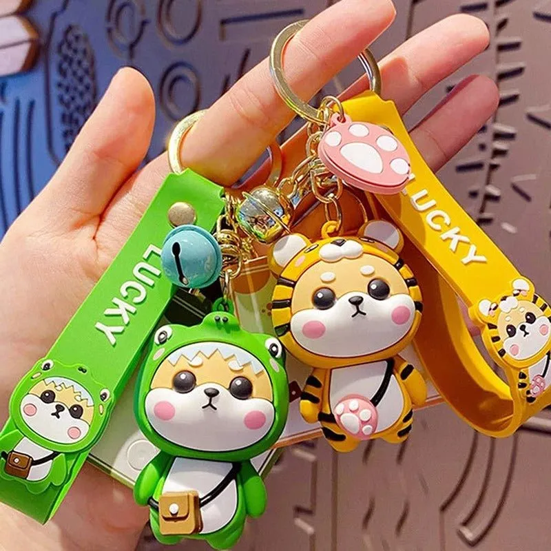 Cute Key Holders Shiba Inu (Green Dinosaur)