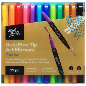 Dual Fine Tip Alcohol Art Markers Premium 12pc