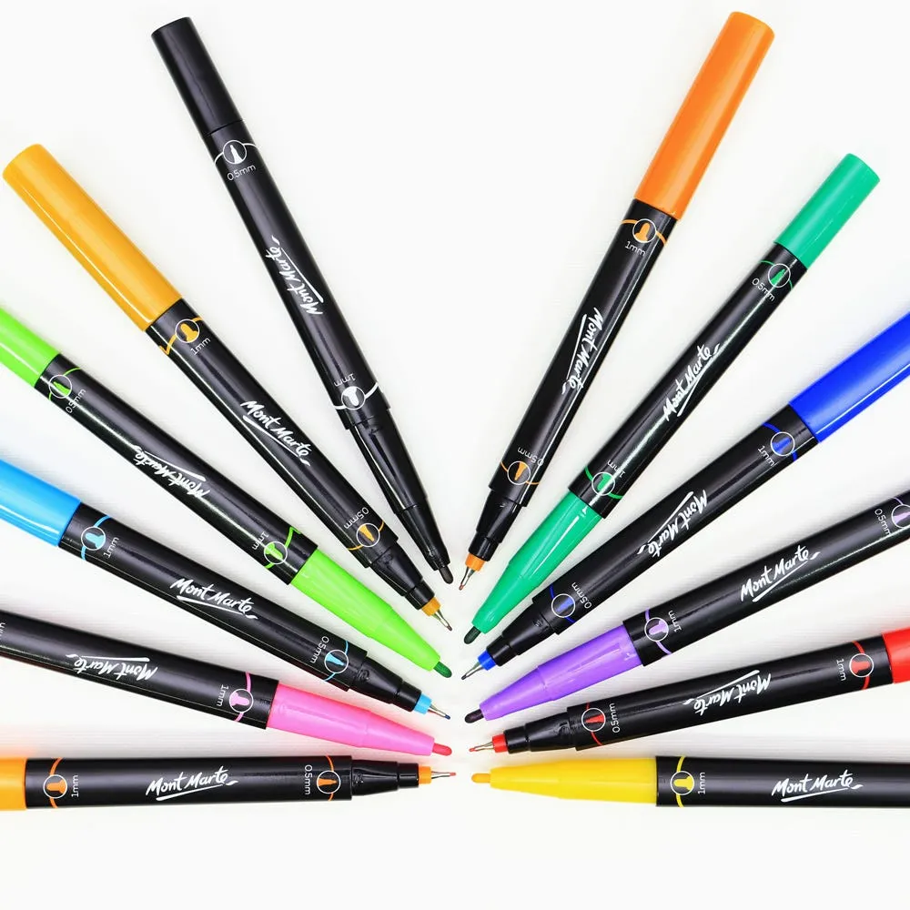 Dual Fine Tip Alcohol Art Markers Premium 12pc