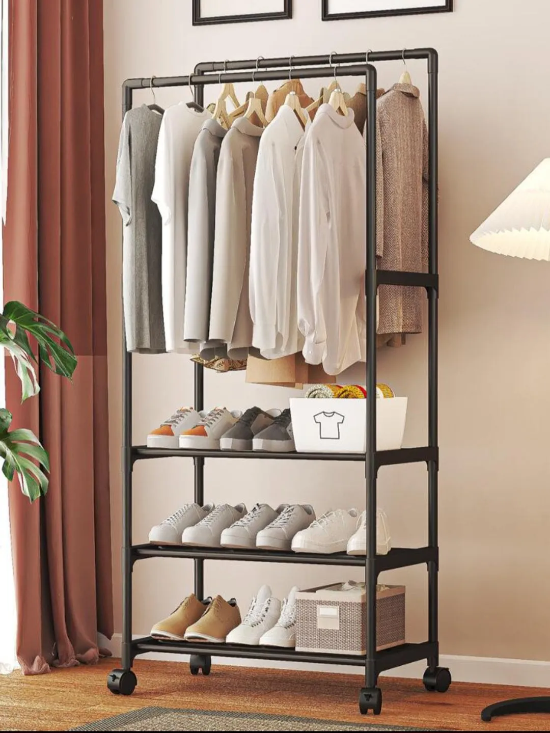 DUAL POLE CLOTHES RACK