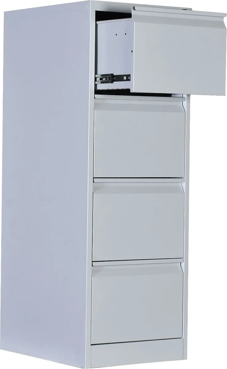 Durable 4-Drawer Office Filing Cabinet - Grey with Lock