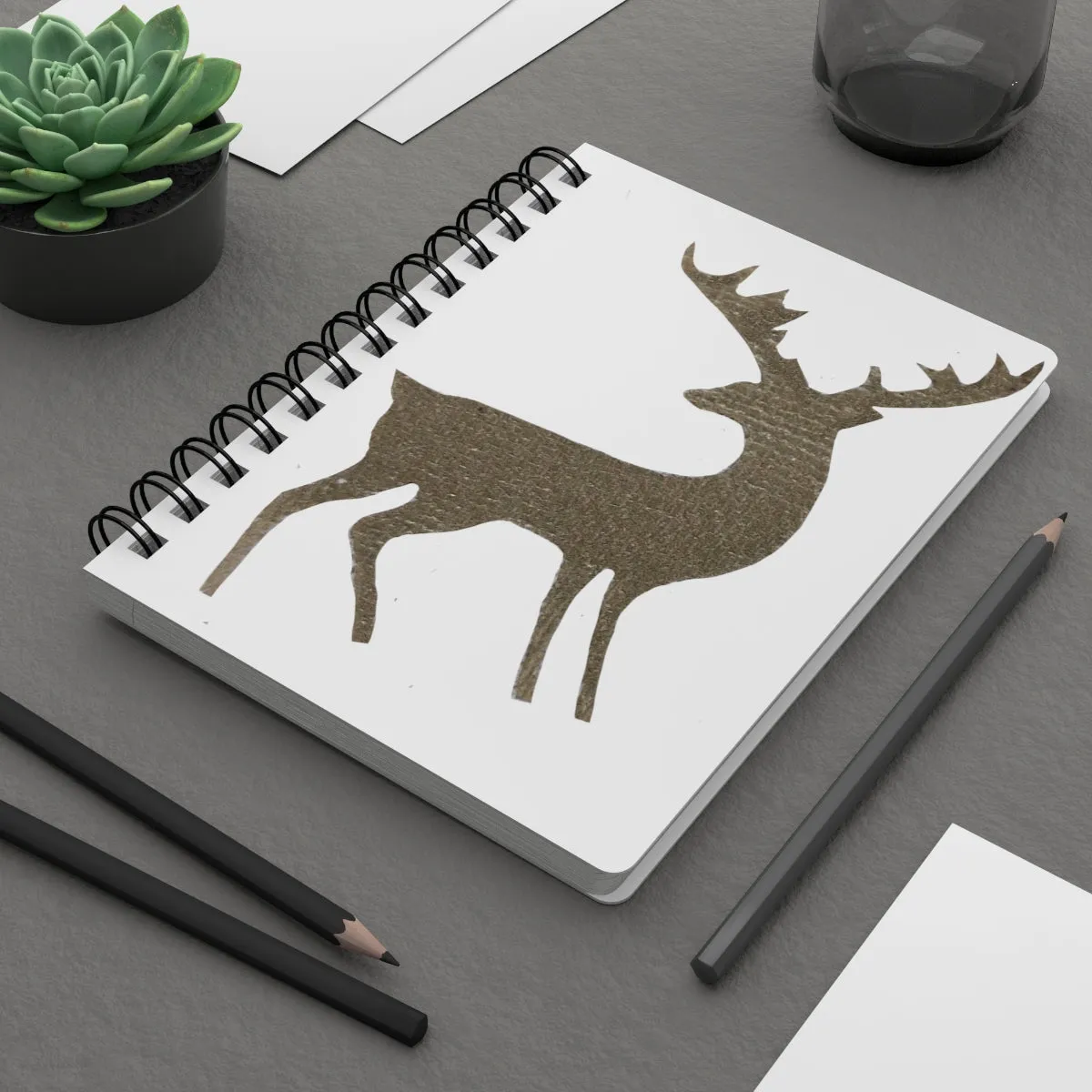 Gold Deer Spiral Bound Journal