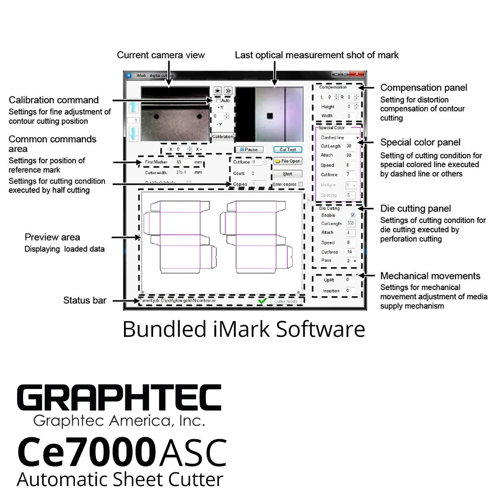 Graphtec CE7000-ASC 15-inch Vinyl Desktop Sheet Cutter and Media Tray