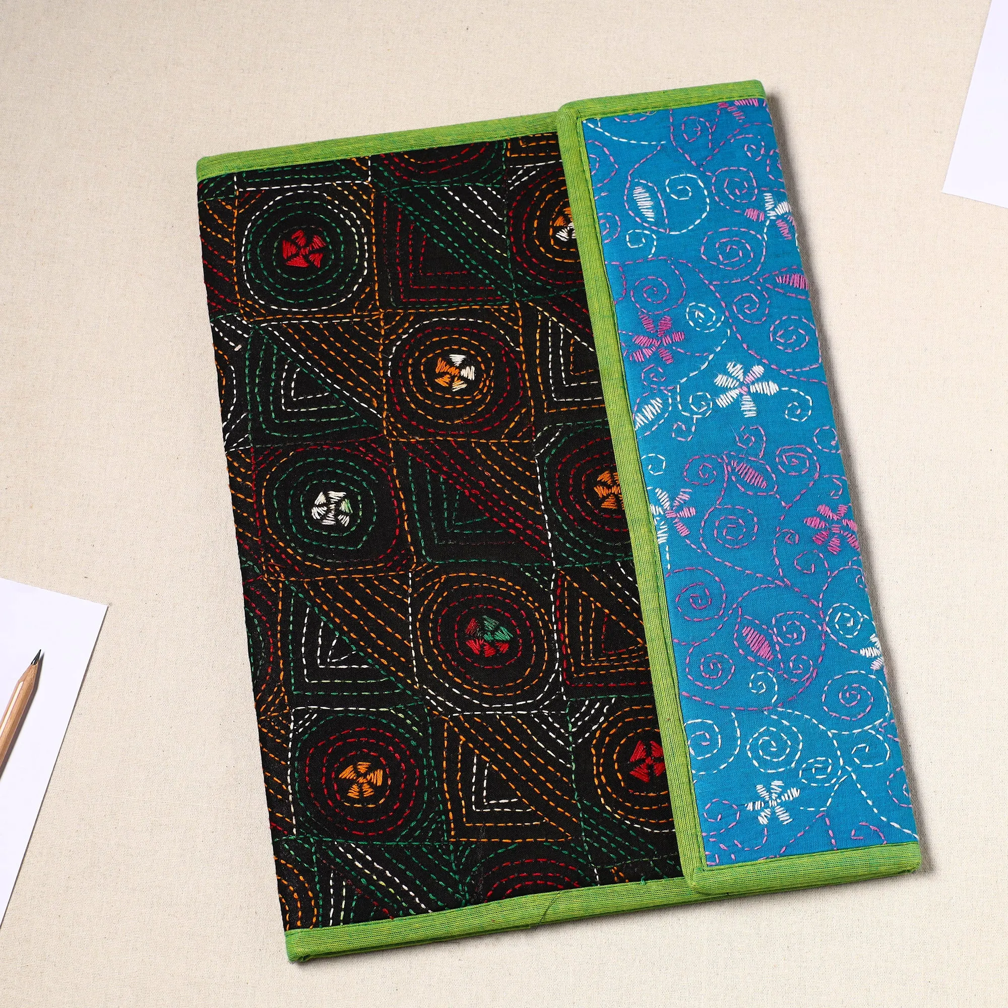 Handcrafted Bengal Kantha Work File Folder 62