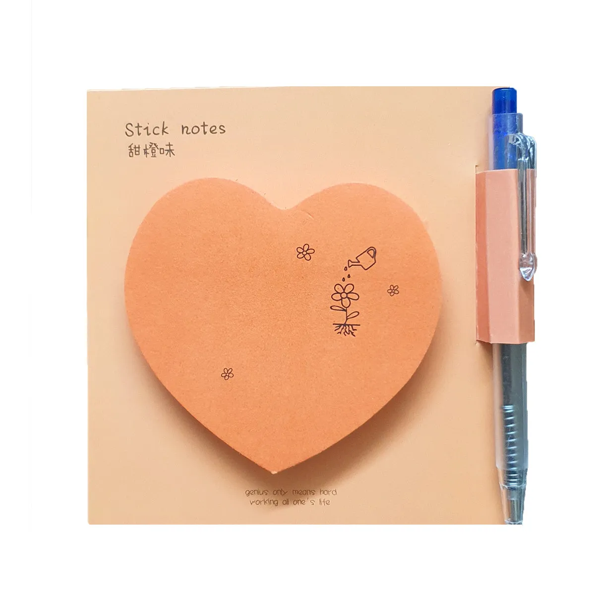 Heart Shaped Sticky Notes with Mini Pen