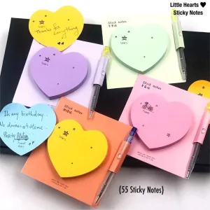 Heart Shaped Sticky Notes with Mini Pen