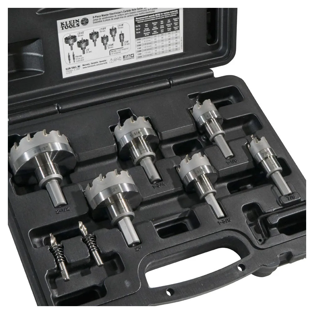 Klein 31873 Master Electricians Hole Cutter Kit 8-Piece