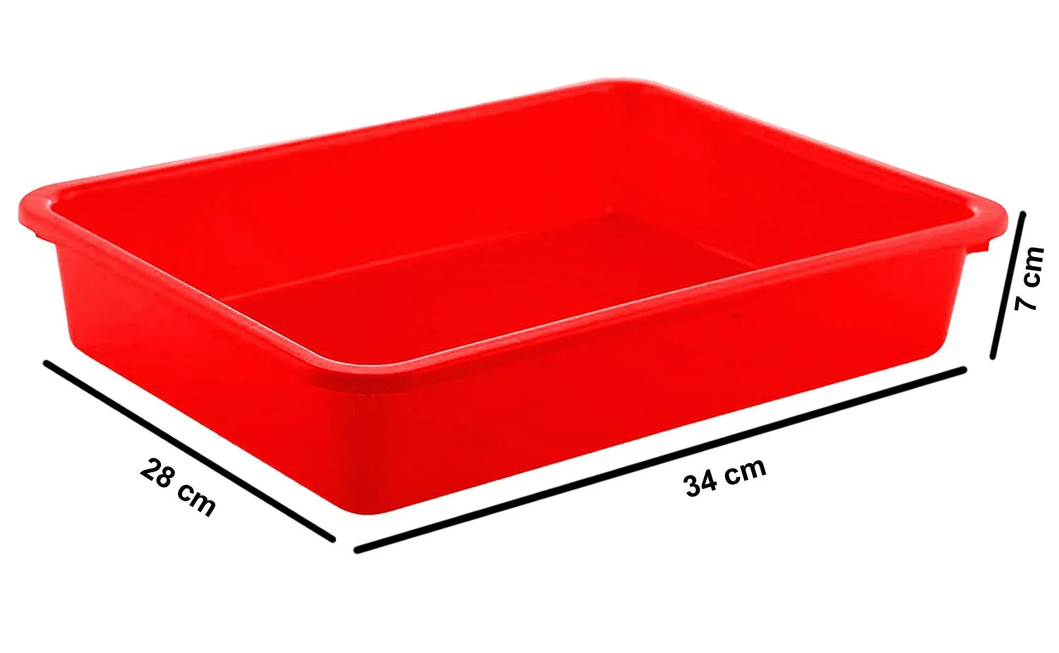 Kuber Industries Plastic 2 Pieces Medium Size Stationary Office Tray, File Tray, Document Tray, Paper Tray A4 Documents/Papers/Letters/folders Holder Desk Organizer (Blue & Red) CTKTC134826