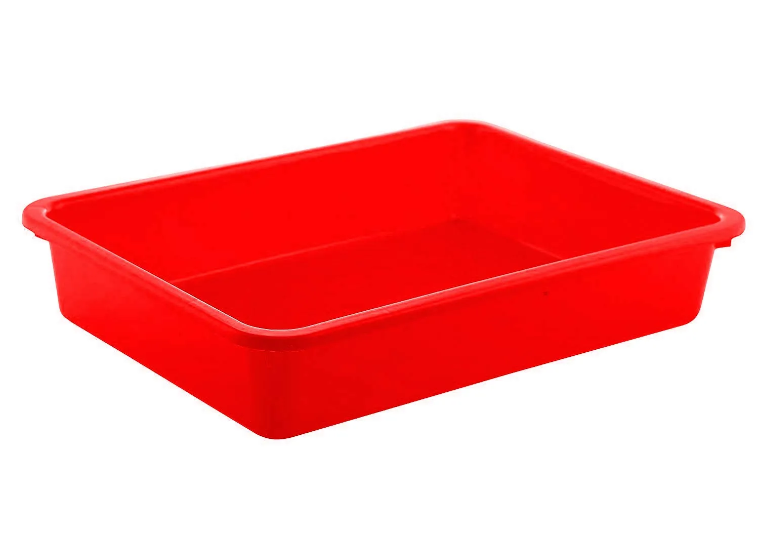 Kuber Industries Plastic 2 Pieces Medium Size Stationary Office Tray, File Tray, Document Tray, Paper Tray A4 Documents/Papers/Letters/folders Holder Desk Organizer (Blue & Red) CTKTC134826