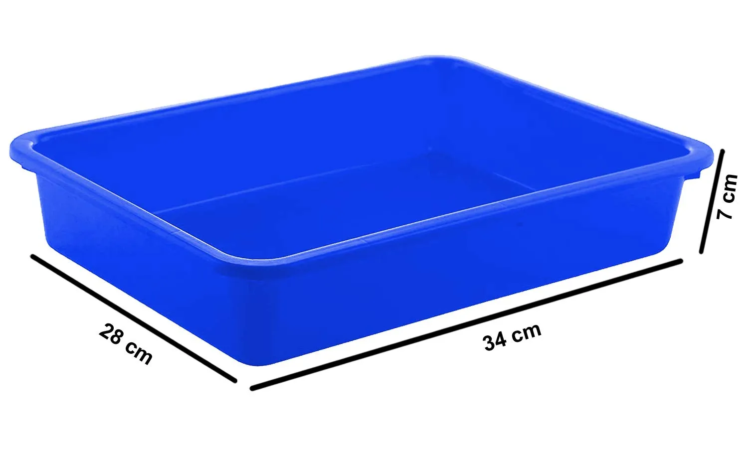 Kuber Industries Plastic 2 Pieces Medium Size Stationary Office Tray, File Tray, Document Tray, Paper Tray A4 Documents/Papers/Letters/Folders Holder Desk Organizer (Blue)-Ctktc42789