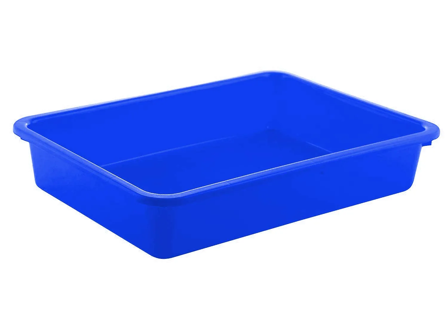 Kuber Industries Plastic 2 Pieces Medium Size Stationary Office Tray, File Tray, Document Tray, Paper Tray A4 Documents/Papers/Letters/Folders Holder Desk Organizer (Blue)-Ctktc42789