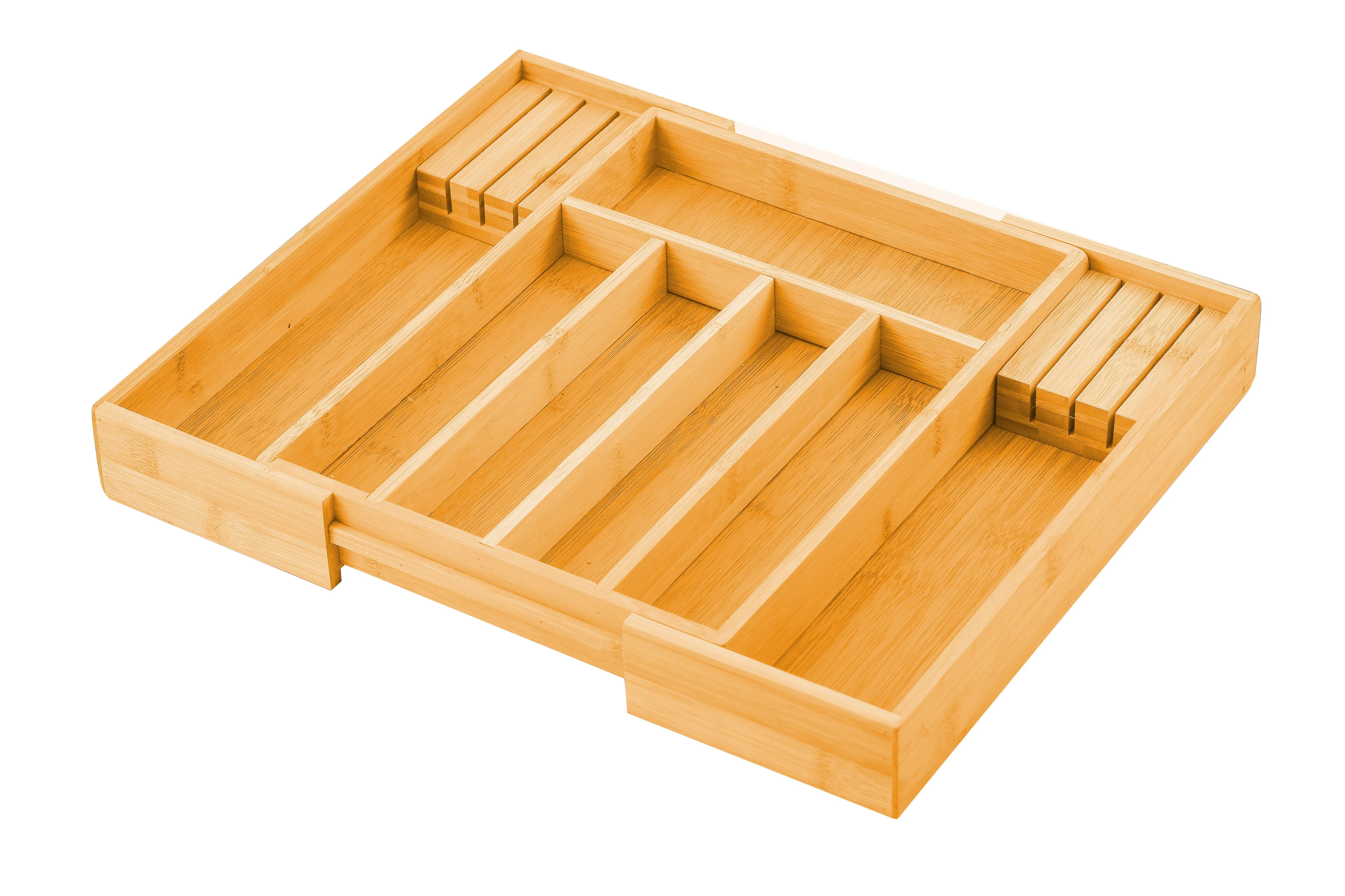 Large Bamboo Expandable Drawer Organizer 2 Pack