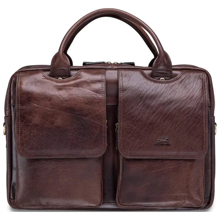 Mancini Leather Briefcase Double Compartment for Laptop/Tablet