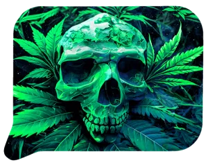 Medium Funnel Rolling Tray With 3D Lids (Green Skull)