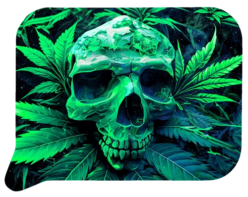 Medium Funnel Rolling Tray With 3D Lids (Green Skull)