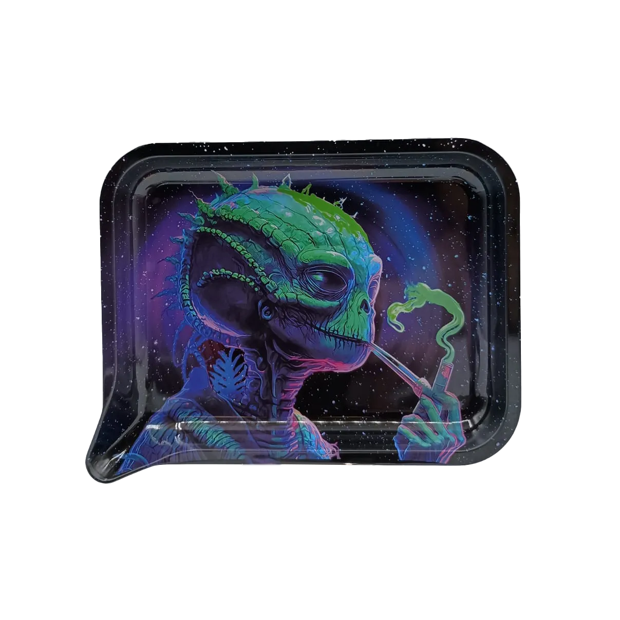 Medium Funnel RollingTray With 3D Lids (Alien Smoking Pipe)