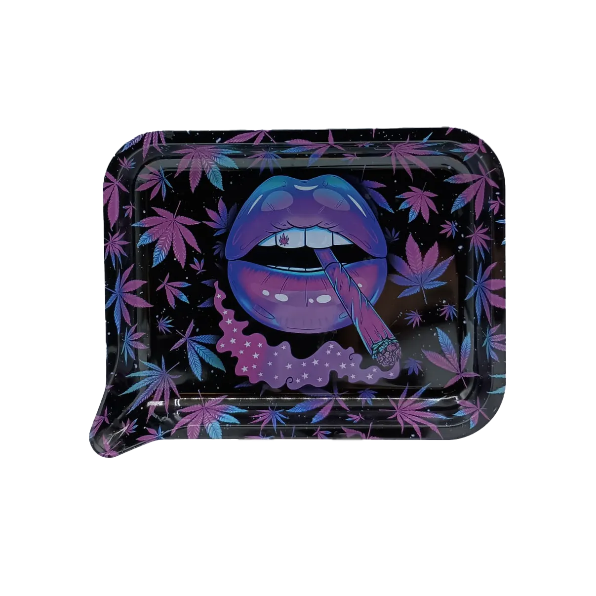 Medium Funnel Tray With 3D Lids (Purple Lips Smoking)