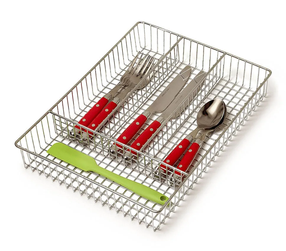 Nickel Wire Flatware Drawer Organizer