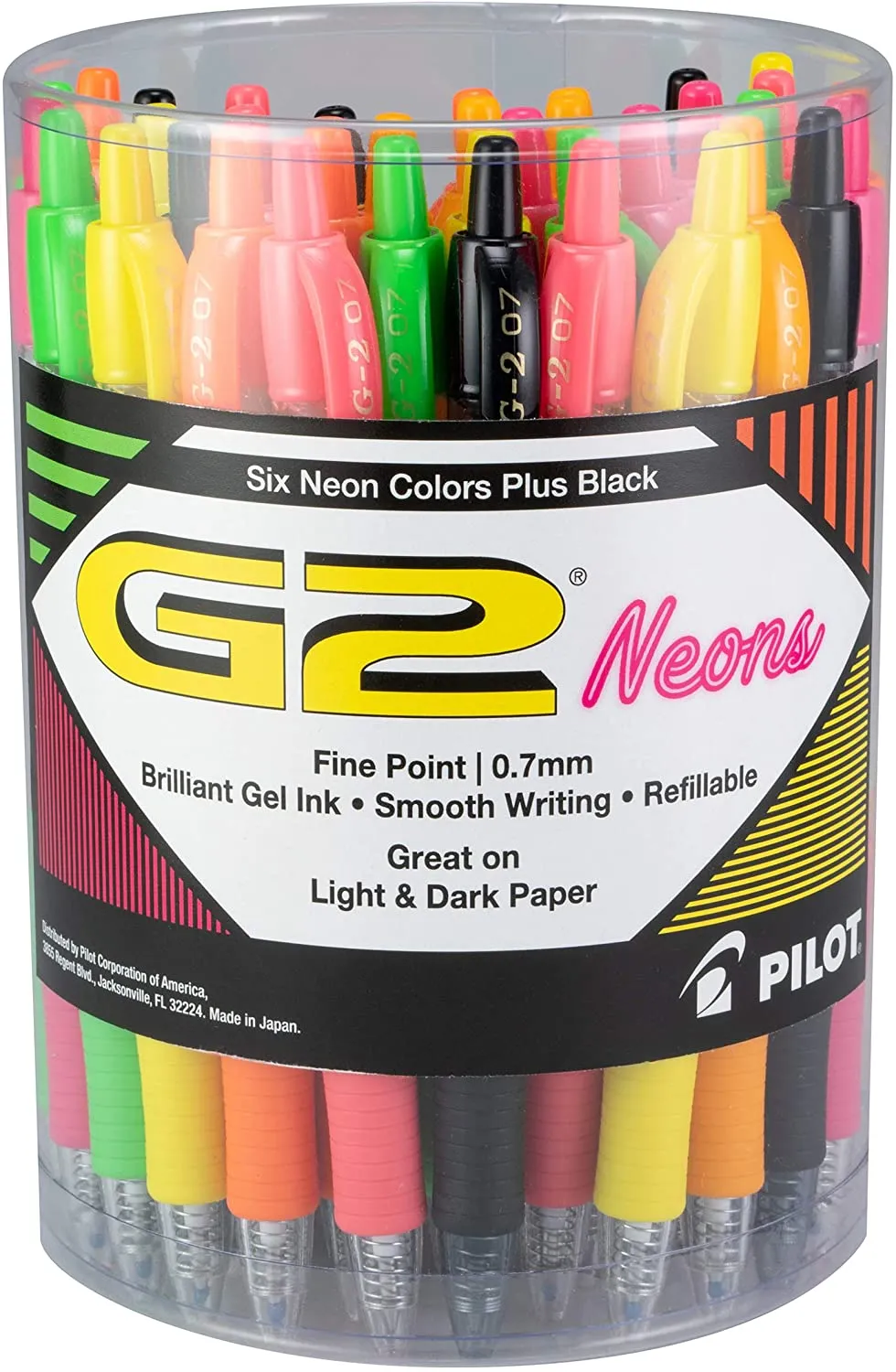 PILOT G2 Premium Refillable & Retractable Rolling Ball Gel Pens, Fine Point, Assorted Color Inks, 10-Pack (31236)