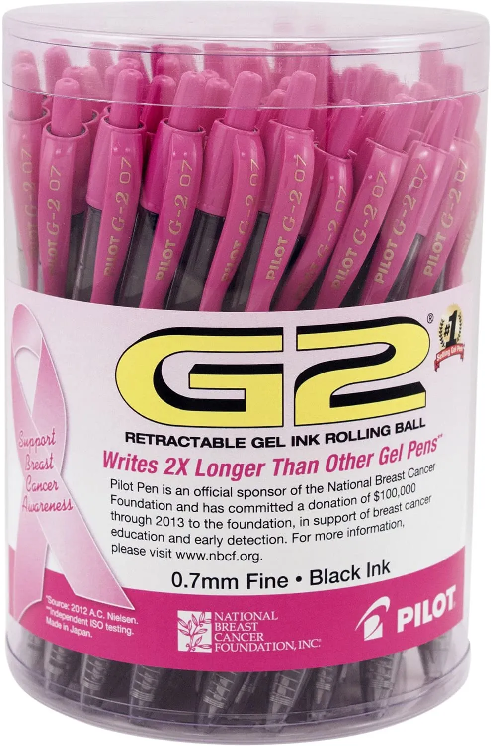 PILOT G2 Premium Refillable & Retractable Rolling Ball Gel Pens, Fine Point, Assorted Color Inks, 10-Pack (31236)