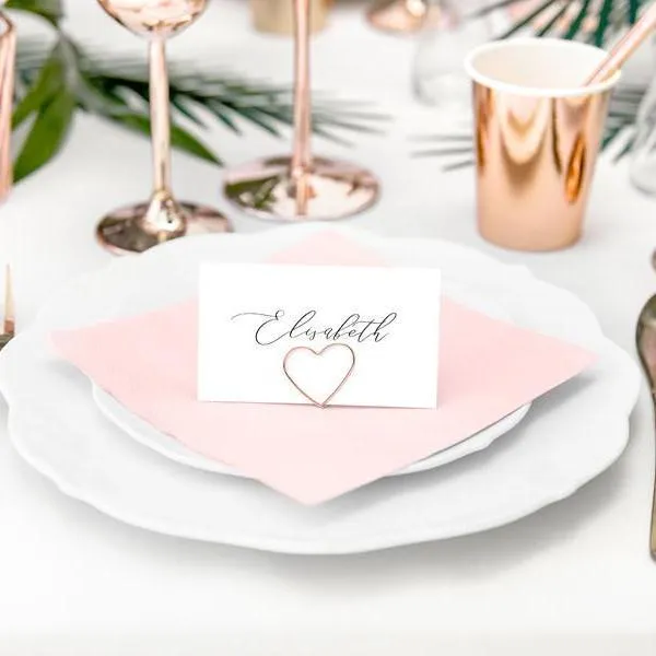 Place Card Holders - Rose Gold Hearts