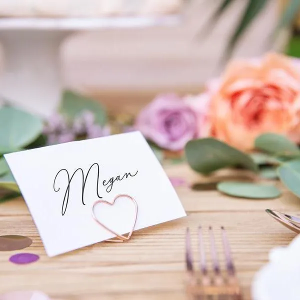 Place Card Holders - Rose Gold Hearts