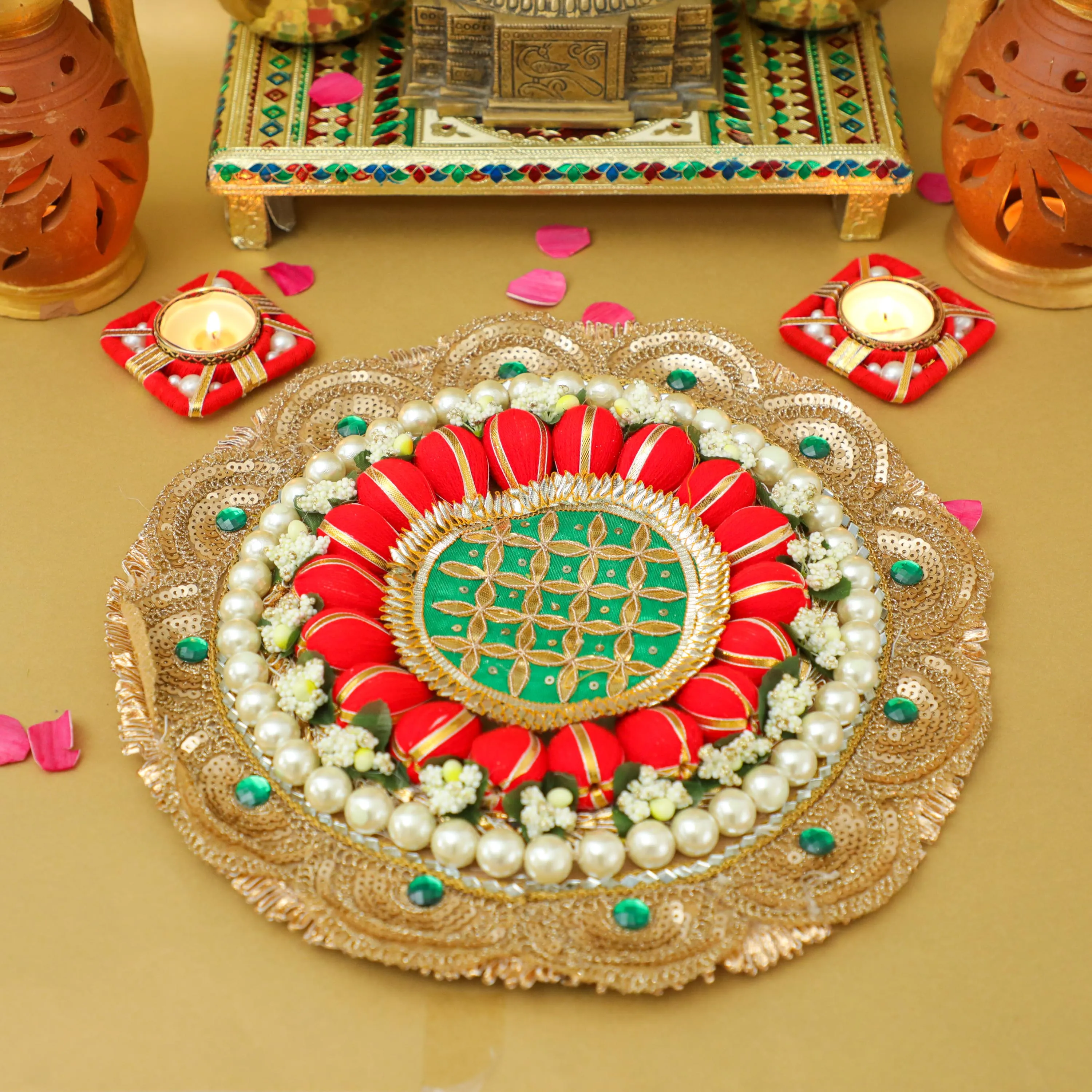 Rangoli Mat with Tealight Holders