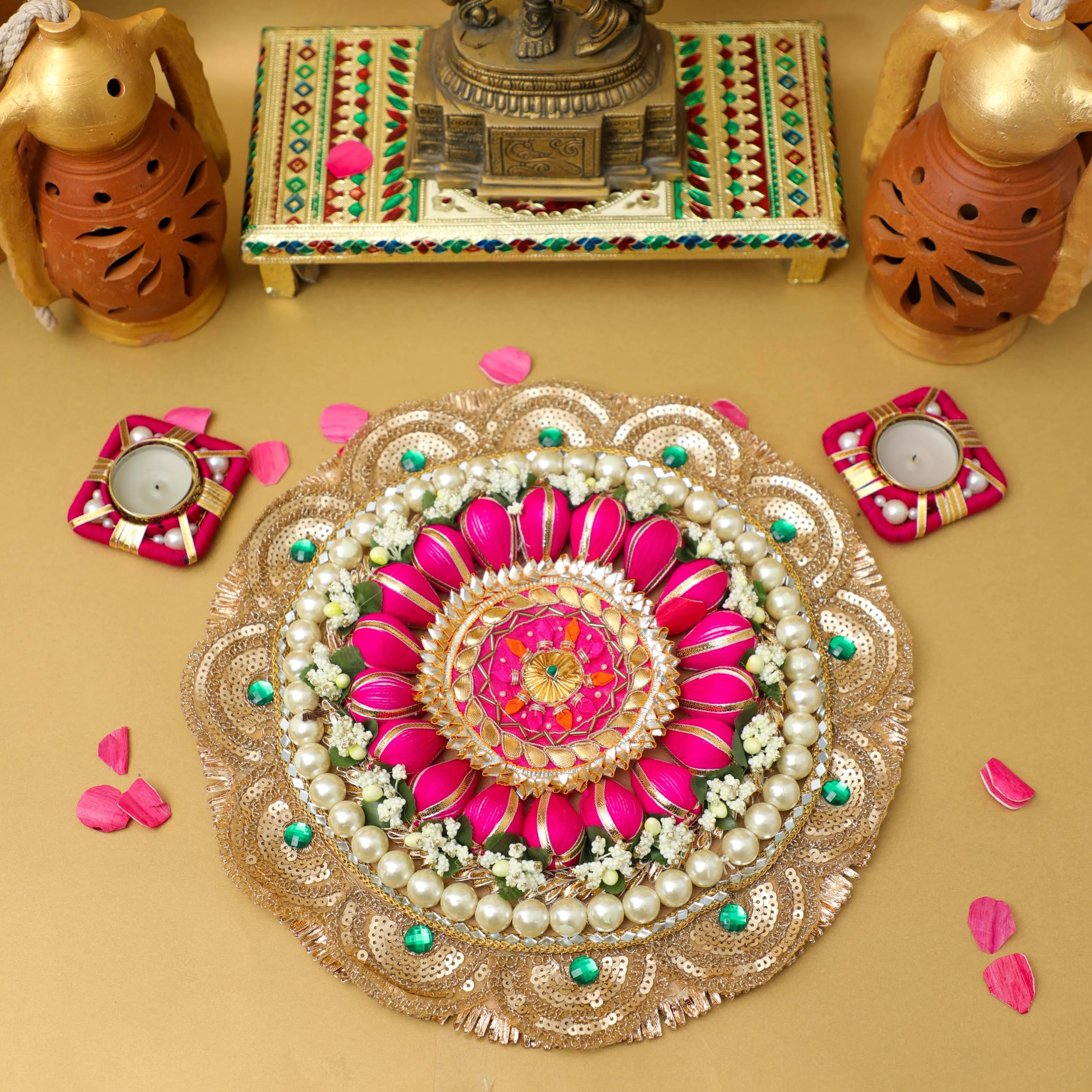 Rangoli Mat with Tealight Holders