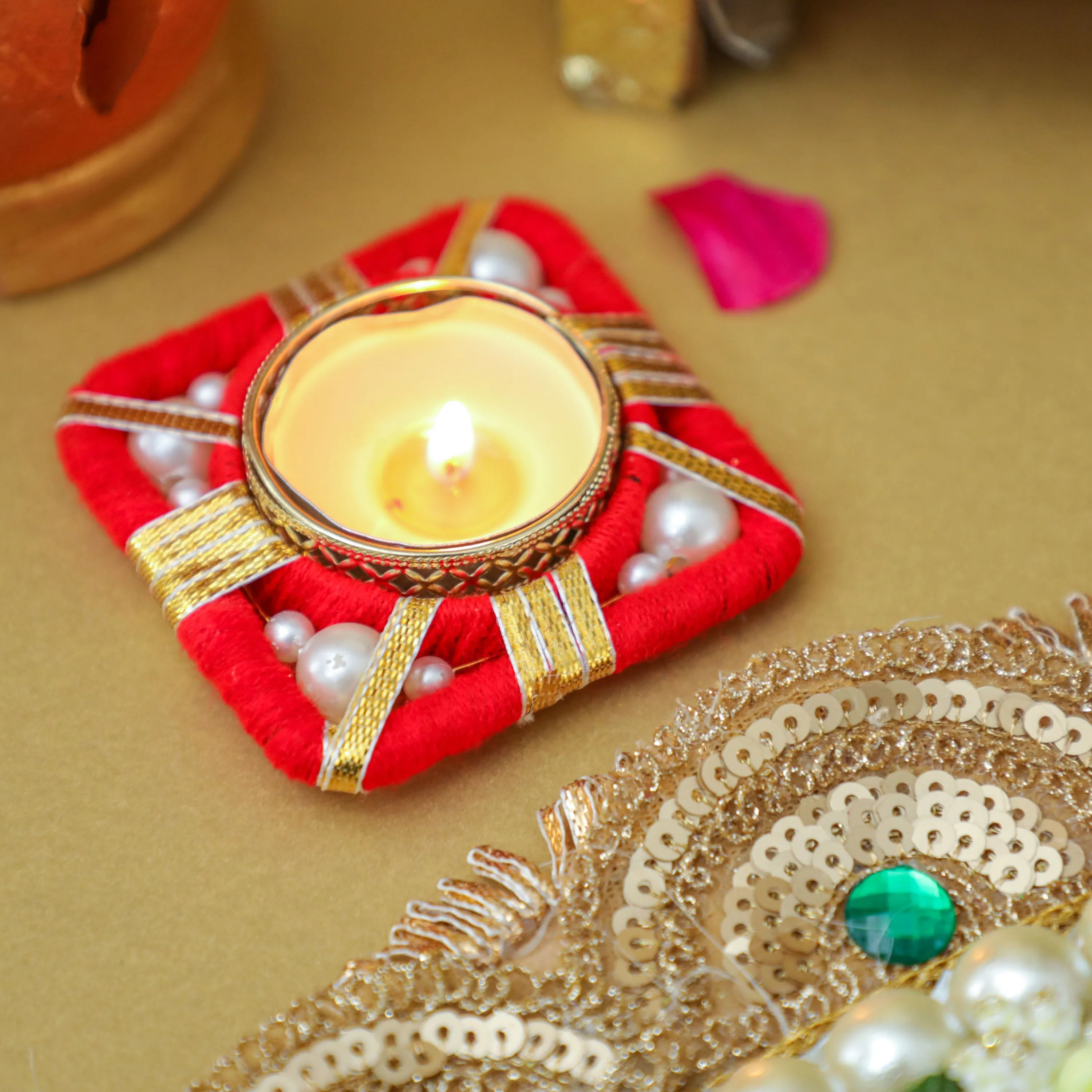 Rangoli Mat with Tealight Holders