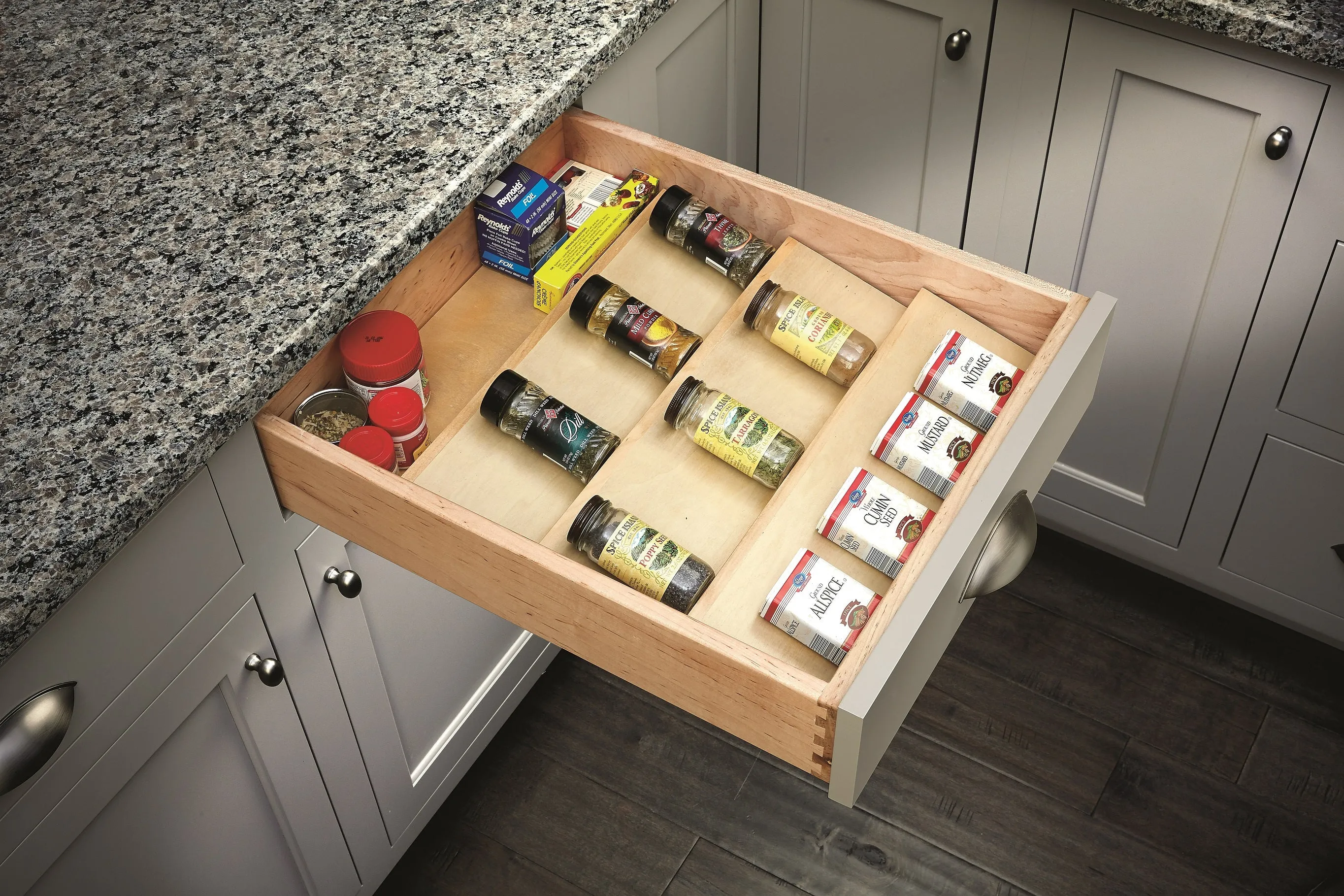 Rev-A-Shelf 16 in Wood Spice Drawer Insert 4SDI-18