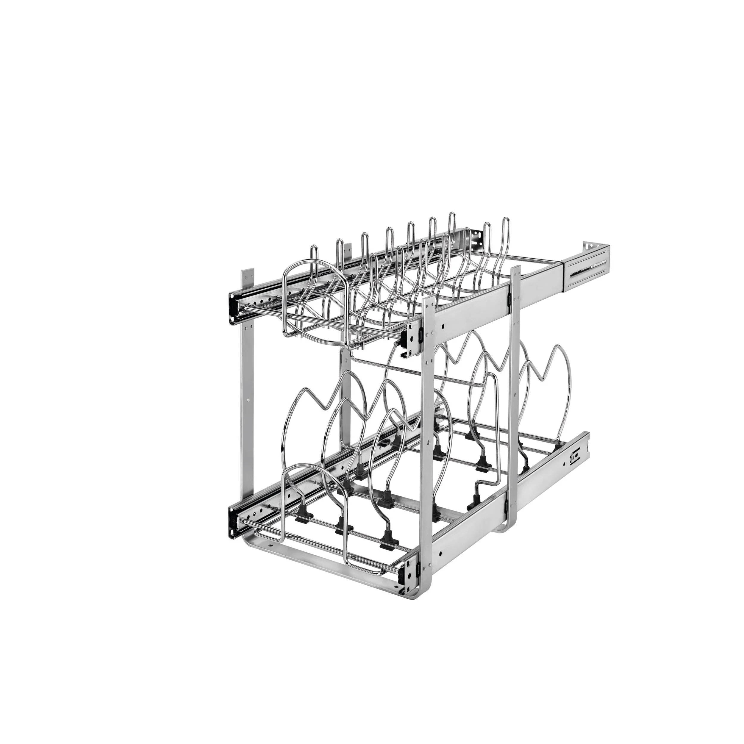 Rev-A-Shelf / 5CW2-1222-CR / Two-Tier Steel Wire Pullout Cookware Cabinet Organizer