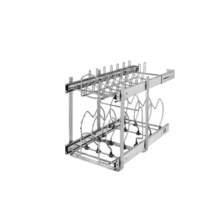 Rev-A-Shelf / 5CW2-1222-CR / Two-Tier Steel Wire Pullout Cookware Cabinet Organizer