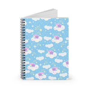 Shooting Star Clouds Blue Spiral Notebook - Ruled Line