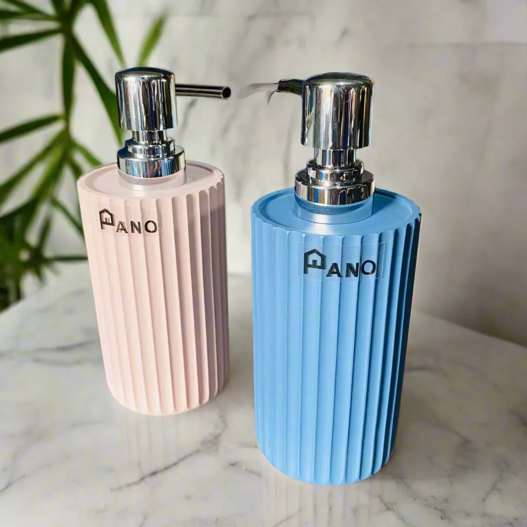 Skyline Blue Soap Dispenser with a Modern Grooved Design (1 PC)- By-APT